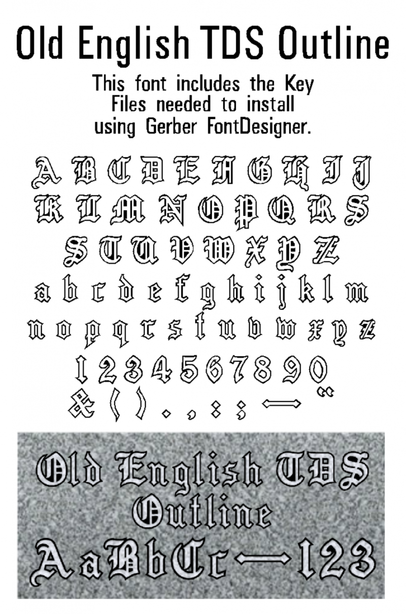 Old English TDS Outline - Font