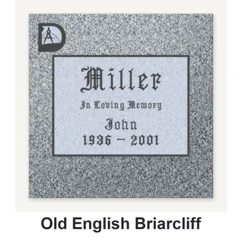 Old English Briarcliff carved in granite