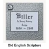 Old English Scripture carved in granite
