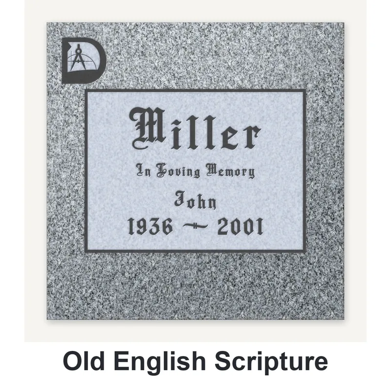 Old English Scripture carved in granite