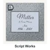 Script Works carved in granite