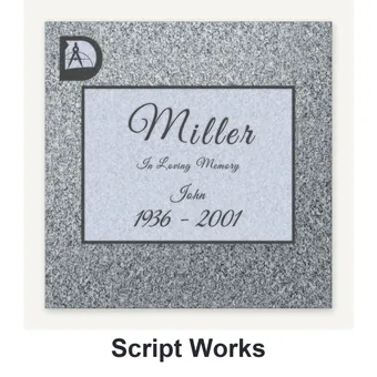 Script Works carved in granite
