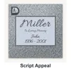 Script Appeal carved in granite