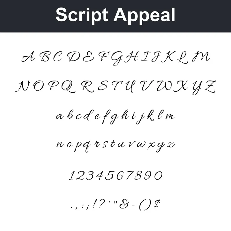 Script Appeal character chart
