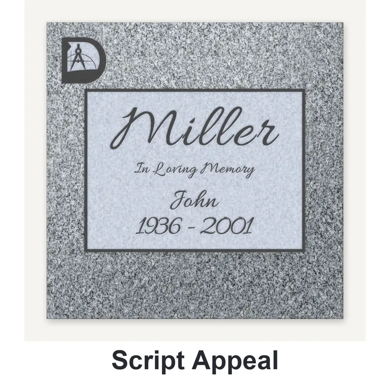 Script Appeal carved in granite