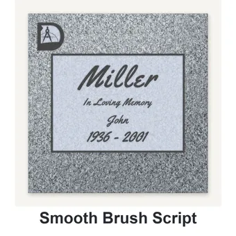 Smooth Brush Script carved in granite