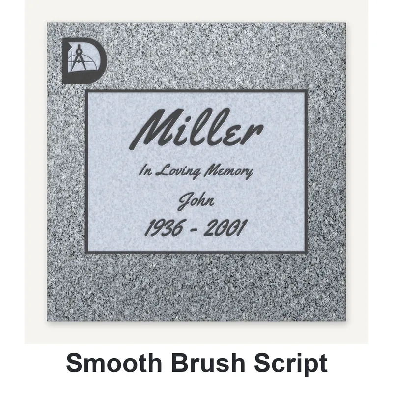 Smooth Brush Script carved in granite