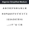Algerian Simplified Medium character chart